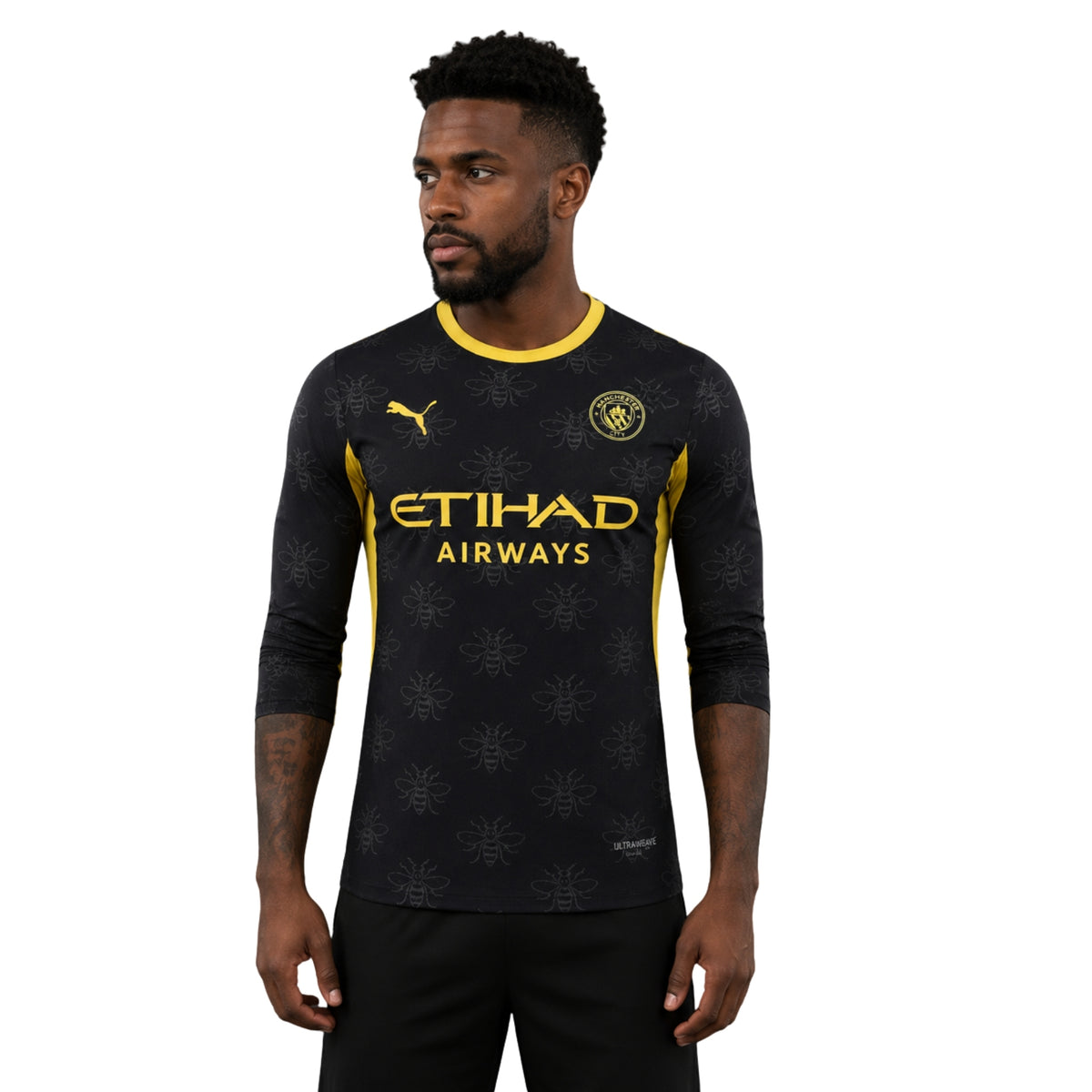 Manchester City Away 26/27 - Long Sleeve - Player Version - Black and Yellow