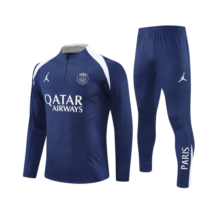 PSG 25/26 - Tracksuit - 1/2 Zip - Player Version - Navy Blue and White Qatar Airways