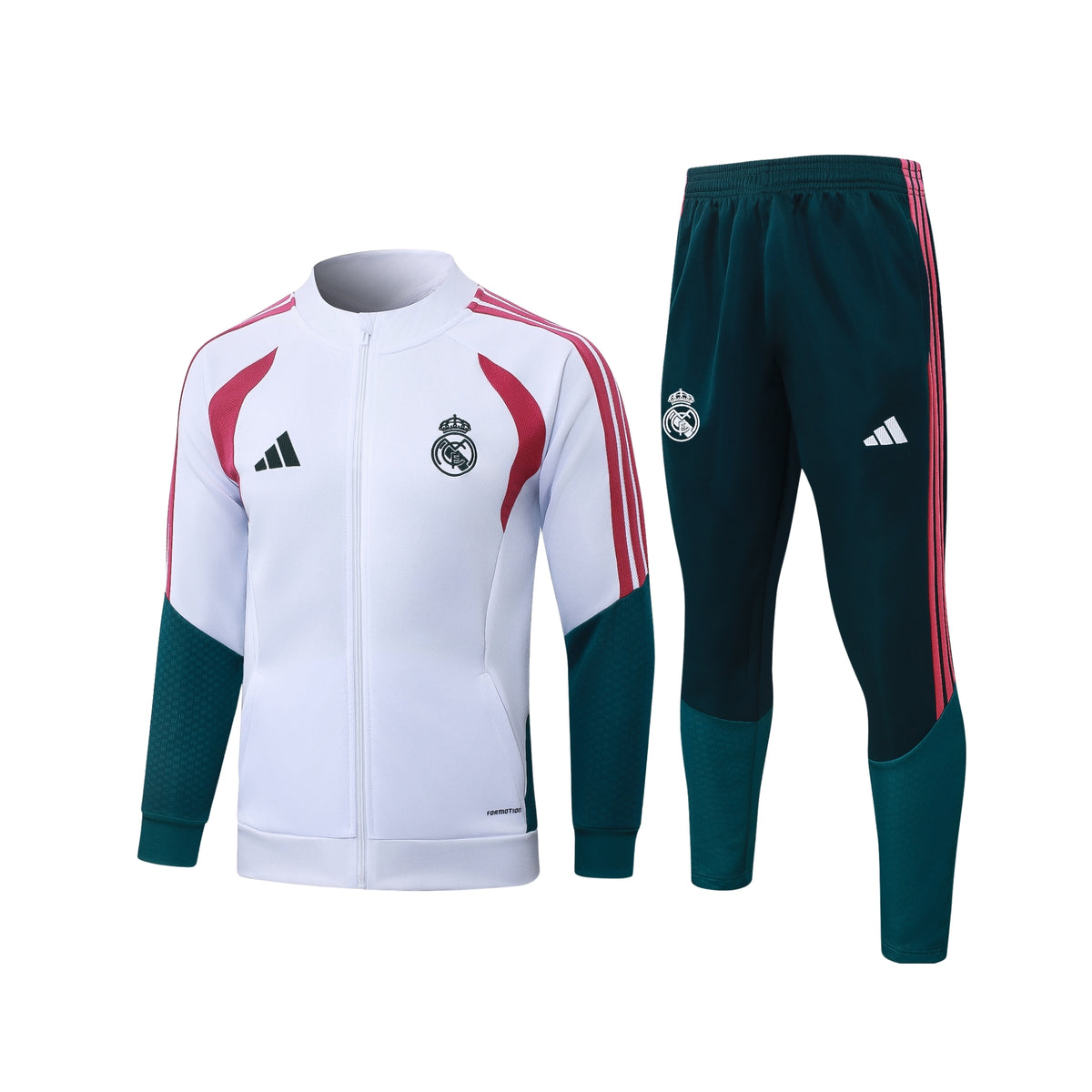 Real Madrid 26/27 - Tracksuit - Full Zip - White and Burgundy