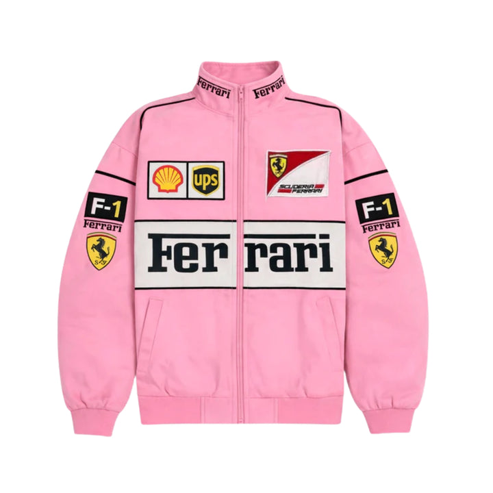 Veste Retro Ferrari Scuderia F1 - Rose et Blanc