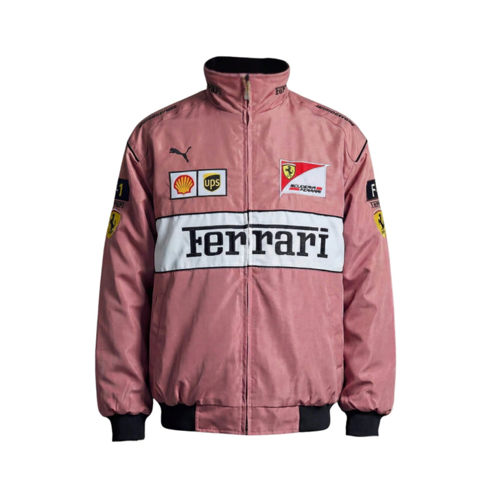 Veste Retro Ferrari Scuderia F1 - Rose et Noir