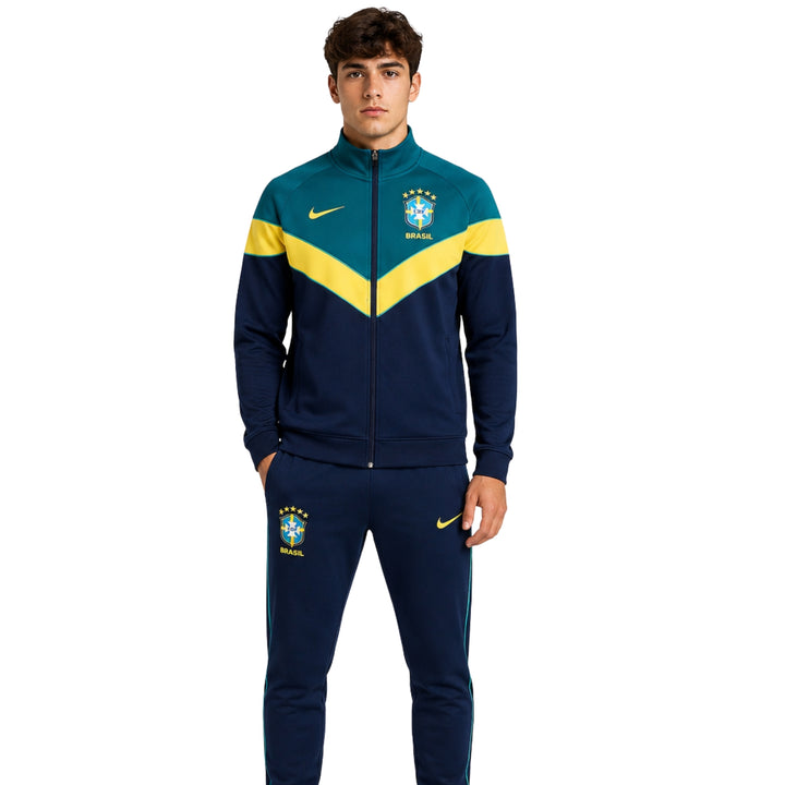 Brazil 26/27 - Tracksuit - Full Zip - Navy Blue and Yellow