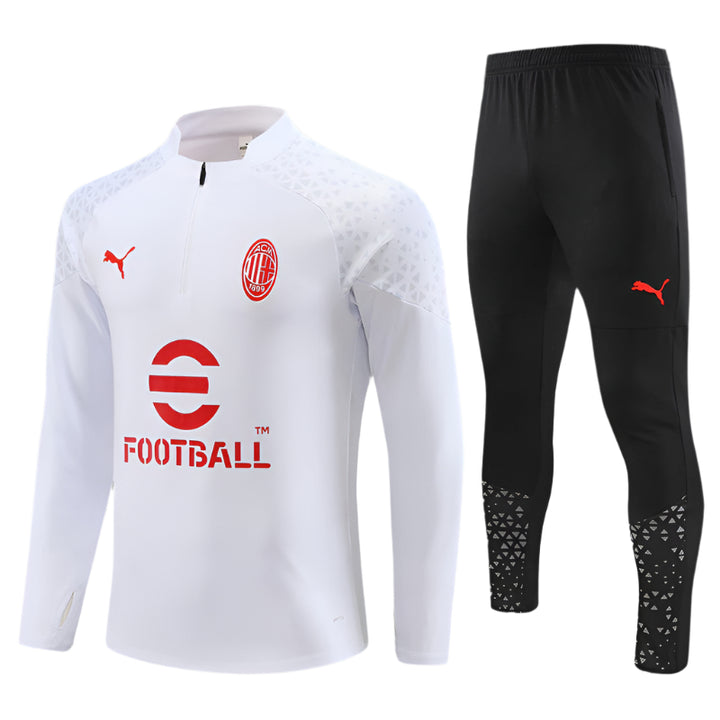 AC Milan - Survêtement - 1/2 Zip - Blanc et Noir