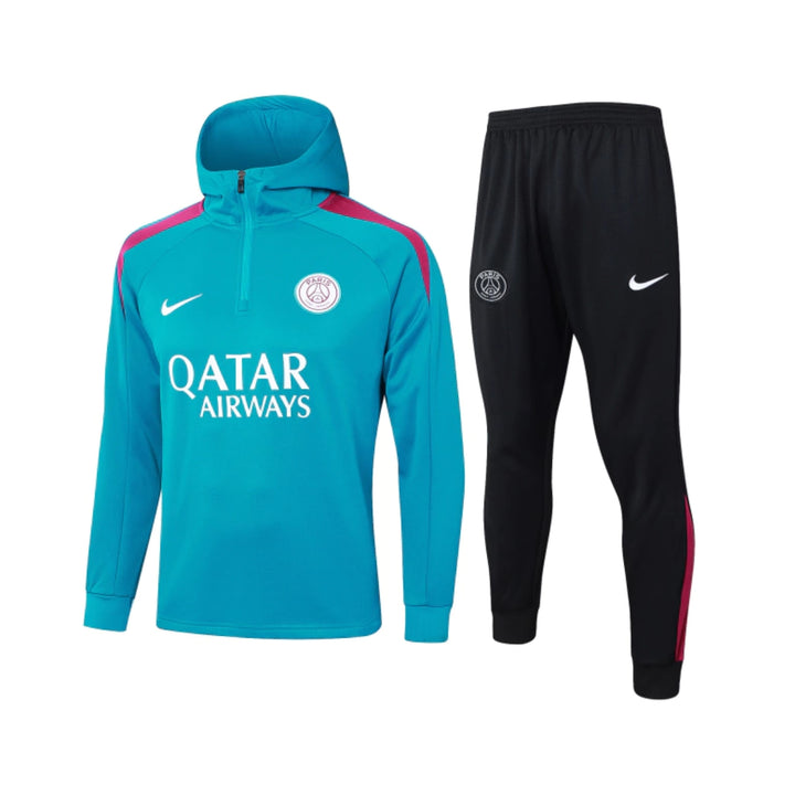 PSG 24/25 - Tracksuit - 1/2 Zip - Turquoise Blue and Black