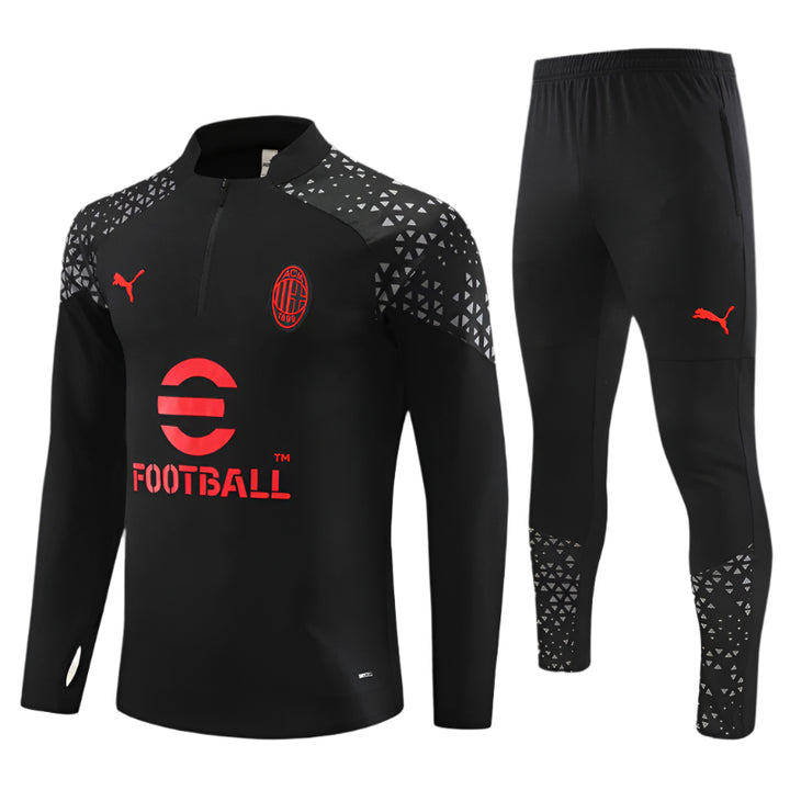 AC Milan - Survêtement - 1/2 Zip - Noir FOOTBALL