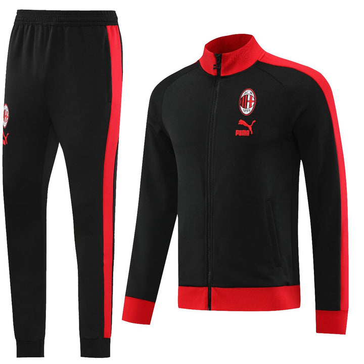 AC Milan - Survêtement - Zip Complet - Noir et Rouge