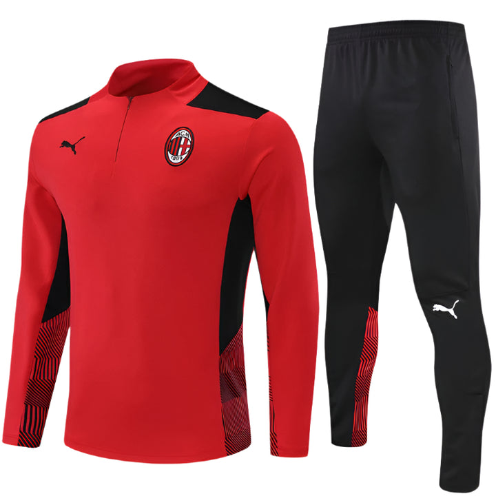 AC Milan - Survêtement - 1/2 Zip - Rouge et Noir