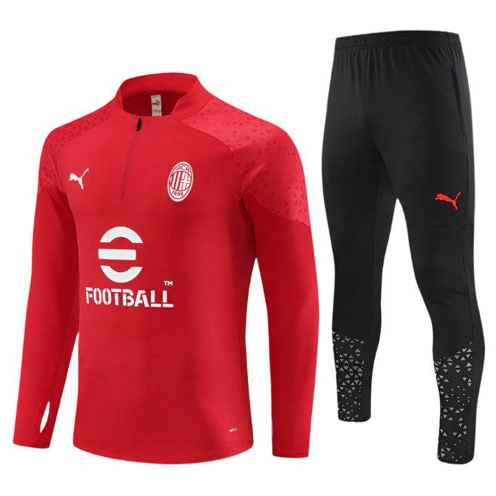 AC Milan - Survêtement - 1/2 Zip - Rouge et Noir E FOOTBALL 2