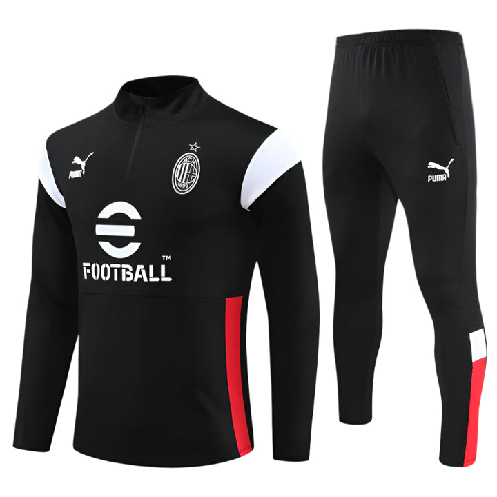 AC Milan - Survêtement - 1/2 Zip - Noir et Blanc